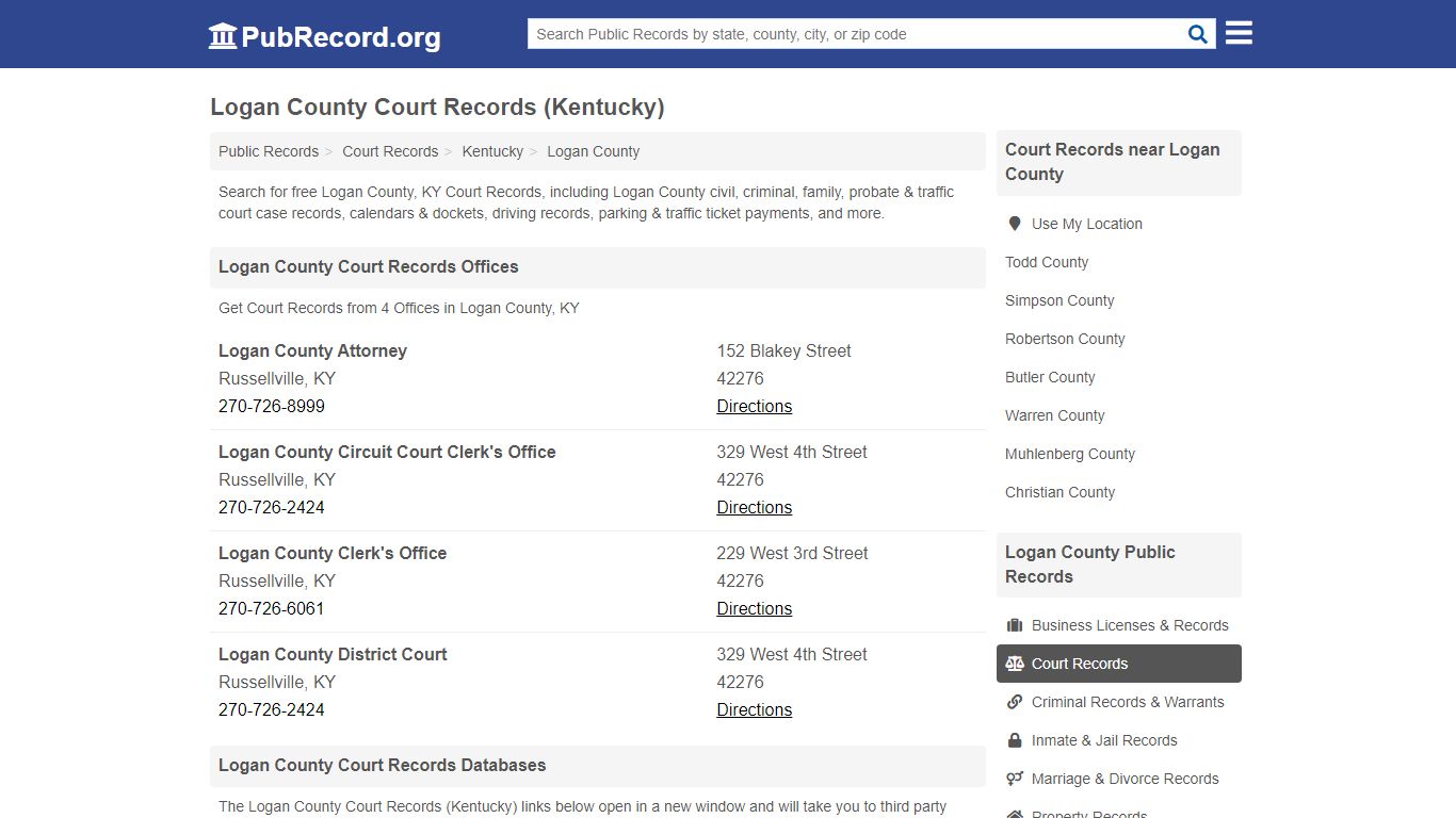 Free Logan County Court Records (Kentucky Court Records)
